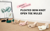 Women’s Pleated Bow Knot Blocked Heeled