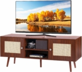 Rattan TV Console with Adjustable Shelfs