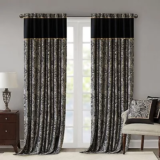 Set of 2 (108″x50″) Valerie Window Curtain Panel Black