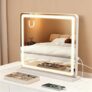 Smart Touch Control LED Makeup Mirror with 3-Color Dimmable Lighting