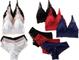 3-Sets Women’s Lace Padded Bra & Panty Set