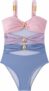 Verdusa Women’s Sexy One Piece Swimsuit Ruched Cut Out Color Block Swimwear Bathing Suit