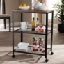 Baxton Studio Verna Metal and Wood Kitchen Serving Cart