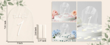 Clear Acrylic Table Numbers 1-10 w/ Holder Stands + 150-Pcs Silk Rose Petals