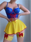 5-Pc Women’s Lingerie Set w/ Skirt & Stockings