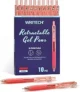 10-Count WRITECH Retractable Gel Ink Pens: 0.7mm Medium Point Red-Ink Color Pen