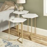 Set of 3 Walker Edison Modern Hexagon Nesting Side End Table Set