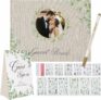 Wedding Guest Book with Linen Cover (100 pages) + 6-Count Sticker Sheets