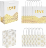 12-Pc Wedding Paper Gift Bags Assortment Small & Medium