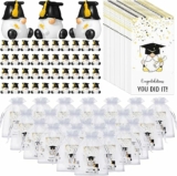 48-Sets 2025 Graduation Gnomes w/ Cards & Organza Bags Set