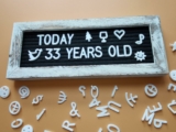Black Felt Letterboard Rustic Word Board with Letters