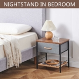 Night Stand Bedside Table with Storage Drawers