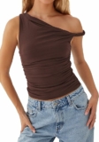 Women One Off Shoulder Ruched Top