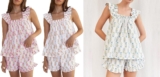 2-Pc Women Y2k Floral Pajama Set