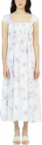 Women’s Floral Maxi Smocked Dress with Cap Sleeves