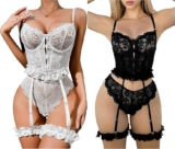 4 Piece Women’s Lingerie Set w/ Garter