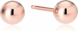 Womens’ Amazon Essentials Rose Gold Plated Sterling Silver Polished Ball Stud Earrings (3mm)