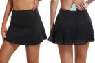 Womens Half Pleated Tennis Skirt with Pockets