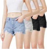 4-Pack Womens Ripped Denim Jean Shorts Pack