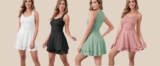 Women’s Square Neck Sleeveless Ruffle Mini Dress