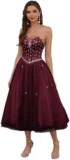 Women’s Sweetheart Prom Dresses Tea-Length Ball Gown Quinceanera Dresses