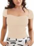 Women’s Basic Sweetheart Neck Ribbed Top