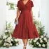 Women’s Open Front 3/4 Sleeve Soft Drape Ruffles Cardigan
