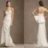 Mac Duggal Tiered Plissé Lace-Up Flutter-Sleeve Column Gown