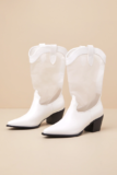 Women’s Wyley White Sheer Mesh Mid-Calf Western Boots