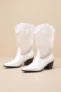 Women’s Wyley White Sheer Mesh Mid-Calf Western Boots