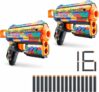 2-Pack XSHOT Skins Flux Blaster with 16 Darts – Striper Skin