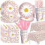 Daisy Party Disposable Dinnerware Set (Serves 24 Guests)