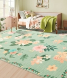 Floral Green Rug 4’x6′