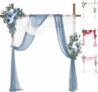 Set of 4 Wedding Arch Flowers Kit (2-Pc Draping Fabric + 2-Pcs Floral Arrangement)
