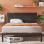 ZINUS Cherie Faux Leather Classic Platform Bed Frame with Steel Support Slats, Queen