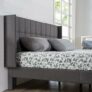 ZINUS Dori Upholstered Platform Bed Frame with Wingback Headboard, Mattress Foundation, Wood Slat Support, No Box Spring Needed, Easy Assembly, Queen