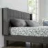 ZINUS Dachelle Upholstered Platform Bed Frame, Mattress Foundation, Wood Slat Support, No Box Spring Needed, Easy Assembly, Dark Grey, King