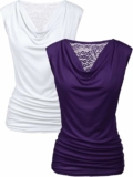 2-Pack Women’s Cowl Neck Tunic Tops