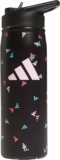 adidas 600 ML (20 oz) Straw Top Metal Water Bottle, Hot/Cold Double-Walled Insulated 18/8 Stainless Steel
