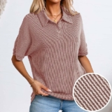 Women’s Oversized Ribbed Polo Shirt
