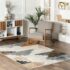 Indigo Ink – Washable Area Rug, Stain Resistant, Diamond Geometric Boho Decor, Easy to Clean, Ideal for Living Room, Bedroom, Office (6′ x 9′, Tufted Medallion Grey)