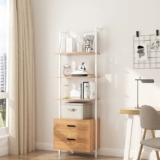 4-Tier Industrial Display Bookcase with 2 Drawers