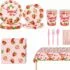 Candy Sweet Theme  Party Decoration with Disposable Dinnerware Set