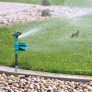 Aqua Joe AJYP100 Patrol Motion-Activated Sprinkler w/ Solar Charge Panel and Batteries, 1600-sqft Coverage