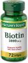 Biotin by Nature’s Bounty, Vitamin Supplement, Supports Metabolism for Energy and Healthy Hair, Skin, and Nails, 5000 mcg, 72 Softgels