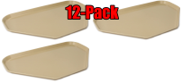 12-Pack Carlisle Fiberglass Glasteel Solid Trapezoid Tray