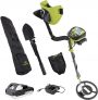 Sun Joe24-Volt iON+ Cordless Metal Detector Kit with Digging Shovel, and Carry Bag, Telescopic Rod, LED Display, 1.3-Ah Battery + Charger